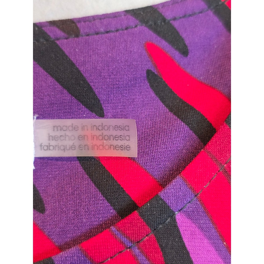 Calvin Klein 1X Plus Size Blouse Purple Pink Abstract 3/4 Sleeve Top CK Logo - Picture 4 of 12